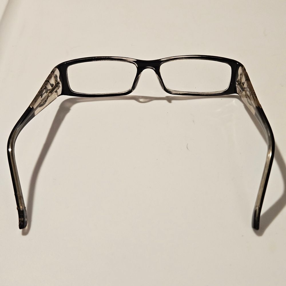 Vintage Black And Rhinestone Rectangular Glasses - image 7